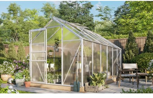Vitavia Gewächshaus Comet 7500, Aluminium, 7,5 m², 4 mm HKP | Wetterfestes & stabiles Treibhaus | Perfekt für Gemüse & Pflanzen | Robust & langlebig