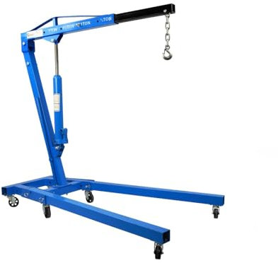 BSD Werkstattkran 2T - Hochleistungs-Hydraulikkran mit ausziehbarem Arm und 6 Rollen für einfache Manövrierbarkeit, max. Tragfähigkeit 2000 kg