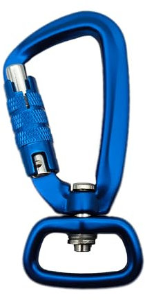 XCSJ Karabinerhaken mit Drehgelenk aus Aluminium Karabiner mit 400kg Belastbarkeit Schwerlast, 360 Grad Wirbelkarabiner für Hundeleine, Bergsteigen,Outdoor, Schlüsselanhänger (1, Blau)