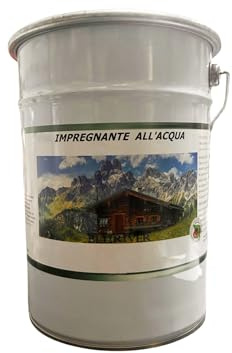 Impregnante legno esterno ad acqua 5 litri | Finitura professionale effetto cerato | Protezione legno per staccionate, casette, pergolati | Interni ed esterni | Alta penetrazione | (Bianco)