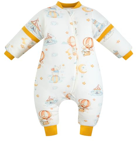 WYTbaby Baby Sleeping Bag 2.5 Tog Toddler Sleeping Bag With Legs and Removable Sleeves Cotton Bag Baby Sleep Sack for Infant Boys Girls 3 Months -3 Years