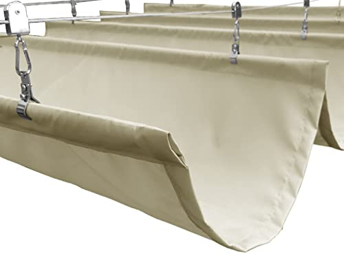 Pergola, wasserfest, einziehbar, für den Außenbereich, Vordach, Vorzelt-Set, für Terrasse, Veranda, Hof, regendicht, Drahtdesign (Weiß, 1,5 x 5 m)