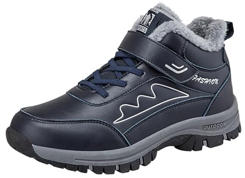 Scarpe Donna Autunno Stivaletti Texani con Paillettes Stivali Pioggia Alti Chunky Knit da Invernali sopra al Ginocchio Blu Scuro 40