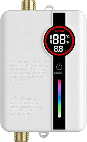 Chauffe-eau électriques 220V 3500W, Chauffe-eau électrique sans réservoir | Petit chauffe-eau instantané électrique économie d'eau Avec écran numérique, Pour cuisine, salle de bain, lavage