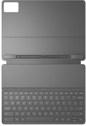 Lenovo Custodia a libro per Idea Tab Plus, custodia magnetica per tablet con connessione Pogo Pin e portapenne integrato, custodia sottile e leggera in pelle PU, colore: Grigio Luna