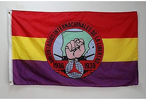AZ FLAG Flagge Spanien Internationale Brigaden Freiwillige 150x90 cm | Spanien Internationale Brigaden Freiwillige Freiheit Für innen und außen Spanische dekorative Flagge mit Metallösen