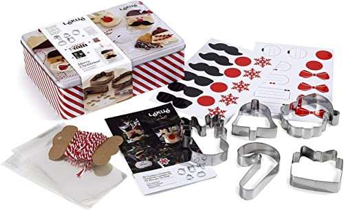 Lékué Kit Biscotti Natale Utensili da Cucina, Acciaio Inox