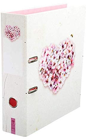 Blütenzauber - Ordner Aktenordner Motivordner DIN A4 ca. 8 cm breit Motiv Blume Herz Biene für Mädchen Frauen rosa pink weiß