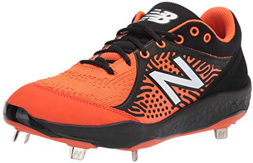 New Balance Men's Fresh Foam 3000 V5 Metal Baseball Shoe, Black/Orange, 16