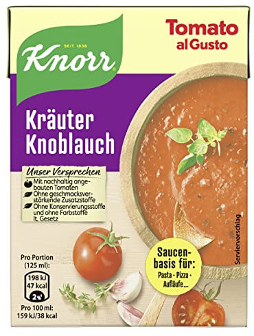 Knorr Tomato al Gusto Kräuter Knoblauch Soße, 1er-Pack (1 x 370 g)