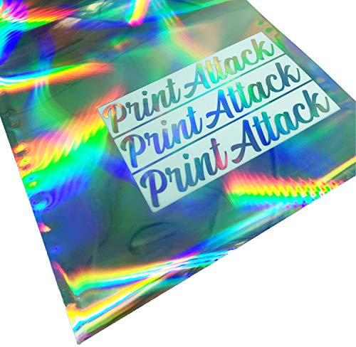 P052 Plottfolie Oilslick Hologramm Din A4 Set (21cm x 29,7cm) | Glitter Effekt | Plotterfolie | Bastelfolie | Rainbow | Holographic Holo Folie (5 Bögen DIN A4)