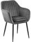 AC Design Furniture Wendy Esszimmerstuhl, B: 57 x T:61 x H: 83 cm, Dunkelgrau/Schwarz, Samt/Metall, 1 Stk.