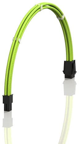 LINKUP - AVA 50cm EPS 4 Pin CPU ATX Motherboard PSU Power Supply Braided Sleeved Custom Mod PC Extension Cable w/Combs | Strong & Stiff Design | Single Pack | 500mm - Green