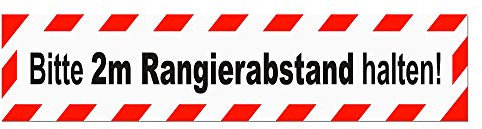 LOHOFOL Kfz-Aufkleber Bitte 2m Rangierabstand halten | wetterfest und UV-beständig | lieferbar in verschiedenen Größen (65 x 13 cm)