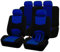 Rebeca Shop A18_ROYAL Copri-sedili Auto Universale Blu Royal Nero | Set Coprisedili Universali per Anteriori e Posteriori | Kit Copri cintura e volante | Accessori Auto Interno