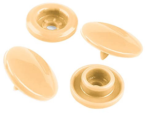 50 Druckknöpfe rund Snaps Druckknopf Snap Button Knöpfe Farb- Größenwahl, Größe:12mm, Farbe:creme