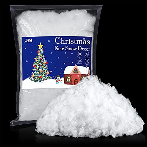 Ruisita Künstlicher Schnee, künstlicher Schnee, 250 g, Flauschige Schneefaser für Schneedecke, Weihnachtsbaumdekoration, Urlaub und Winter