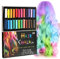 Thnkstaps Hair Chalk Comb 24 Colores Tiza para el Cabello Lavables Tinte para Cabello Tinte Temporal de Tiza Para el Pelo para el Cabello Regalos para niñas Para Carnaval Fiesta Navidad Halloween