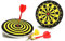 Mini Dartspiel 15 cm mit 3 Pfeilen Dartpfeile Steel Dartscheibe Zielscheibe beidseitig STUWU