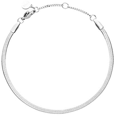 LUUK LIFESTYLE Komfortables Schlangen Armband in elegantem Design, frischer und dezenter Look, Geschenk für Frauen, Freundin, hochwertiger Edelstahl, 20 cm, schlichter und klassischer Stil, Silber