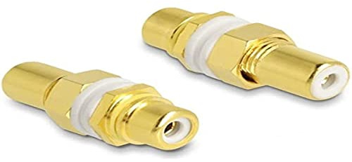 Delock Audio Adapter Cinch Buchse zu Buchse zum Einbau, Farbring weiß