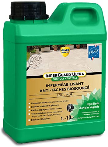 Guard Industrie ImperGuard Ultra - Imperméabilisant Super Antitache Incolore - Pierre, Sol, Façade - 1L - 10m2