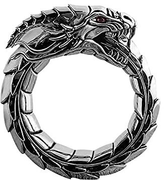 ROMIDA Vintage Ringe Damen Y2k Ringe,Drachen Gothic Punk Gothic Edelstahl Ring,Coole Ringe Statement Ring für Männer,Partnerringe für Männer,Kreative Schmuck
