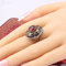ZYONG Königlicher Stil bunter türkischer Kristall breiter Ring Türkei runde Blume Harz Party Schmuck Vintage Damen Dame Fingerring
