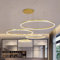 HYQJUNE Modern LED Ring Pendelleuchte Dimmbar Wohnzimmerlamp Aluminium Kronleuchter Mit Fernbedienung Schlafzimmer Hängeleuchte Salon Esszimmer Deckenleuchte Metall Acryl Hängelampe,Gold,40+60+80+100