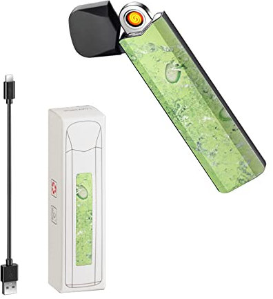 RSBYE Wolfram-Feuerzeug, Plasma-Feuerzeug, Feuerzeuge Elektrisch, winddichtes Feuerzeuge, wiederaufladbares USB-Feuerzeuges mit LED-Batterieanzeige (Obst)