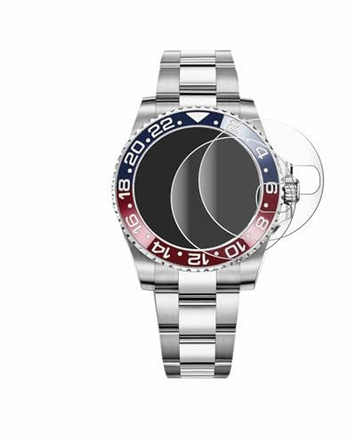 BROTECT Schutzfolie für Rolex GMT-Master II | 2 Stück Transparenter Displayschutz Made in Germany Klare Full-Screen Folie Full-Cover 3D Curved Montage Kit