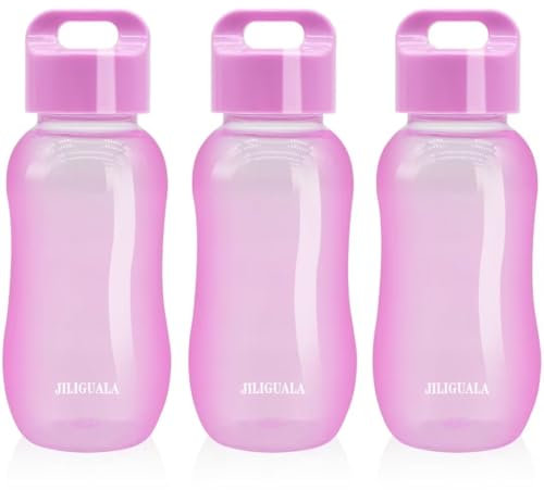 JILIGUALA Tazze da viaggio in plastica per caffè, acqua, sport, per latte, caffè, tè, succo, dimensioni 350 ml, viola, confezione da 3