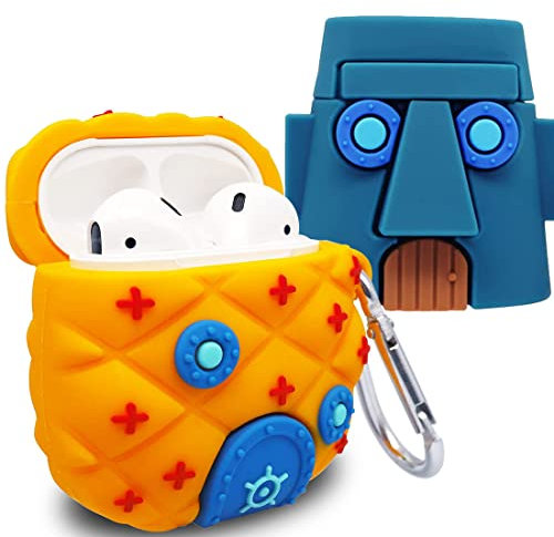 2PCS Air Schutzhülle Case Case Hülle,Doyomtoy Weiche Silikon Cover Cartoon Ananas Kreative Air Schutzhülle Geeignet für Air 2/1 Schutzhülle