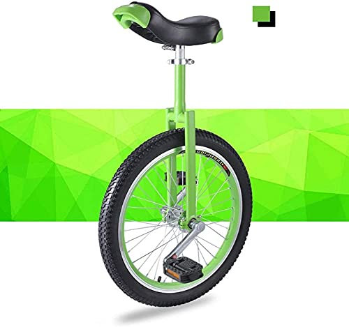 Fahrrad Einrad Einräder für Kinder Erwachsene Anfänger, 16/18 20 Zoll Rad Einrad mit Leichtmetallfelge, rutschfester Reifen Zyklus Balance Übung Spaß Fitness (Farbe: Grün, Größe: 20 Zoll Rad)