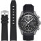Stanchev Cinturino in silicone senza spazi per Omega x Swatch MoonSwatch Watch, cinturino di ricambio per orologio Omega x Swatch MoonSwatch Speedmaster da 20mm (Nero)