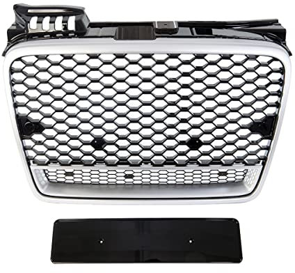 Kühlergrill Wabengrill Silber Matt Schwarz glanz kompatibel für Audi A4 B7 04-08 nicht RS4 DM Autoteile 4228