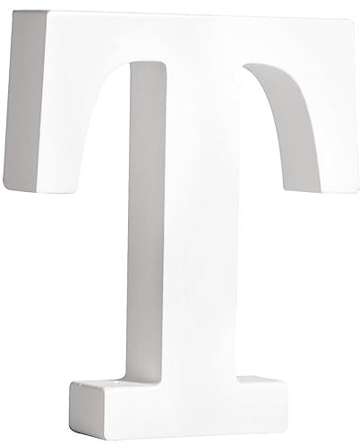 Rayher MDF-Buchstabe T, weiß, 9,3 x 11 cm, Stärke 2 cm, 3D-Buchstaben Holz, Holz-Buchstaben FSC zertifiziert, 64559102