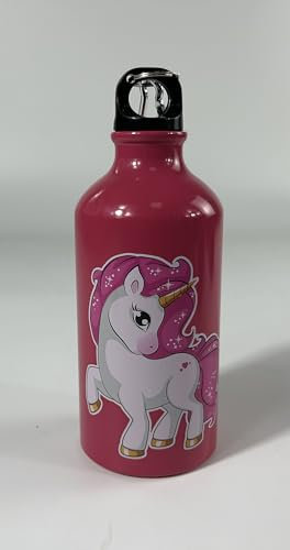 Mc Srl Botella de aluminio Unicornio 500 ml para niñas y niños, escuela de verano