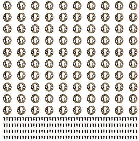 100 Pièces Crochet Cadre, PARFCO Fixation Cadre Lourd, Languette Accroche Tableau avec Vis, Rond Accroche Cadre pour Miroirs, Cadres Photo et Murs