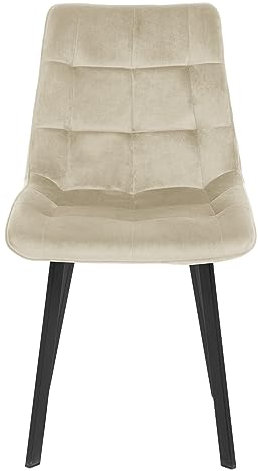exitodesign Polsterstuhl Tuluza - Gepolsterter Stuhl Velvet - Esszimmerstühle - Esstisch Stühle - Stuhl Küche Wohnzimmer - Haltbares Material - Wohnzimmer Möbel - 47 x 63 x 88 cm - Beige