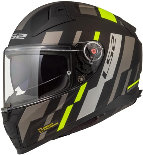 LS2 Integralhelme Vector II Tron black H-V yellow XL