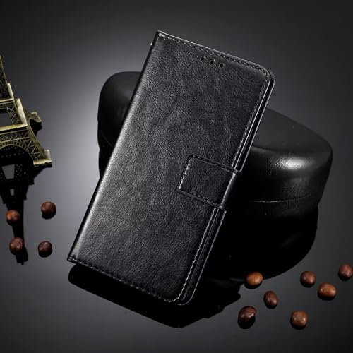 ATISIJIE pour iPhone X Etui Portefeuille à Rabat,Porte-Cartes,Support,Cuir synthétique,Fermeture magnétique Coque pour iPhone X-Noir