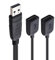 Cable Matters Répartiteur USB 2.0 A mâle vers Femelle 1 entrée 2 Sorties - 0.3m, Répartiteur USB en Y avec Transfert de données 480Mbps, Support de Charge BC 1.2, répartiteur d'alimentation USB