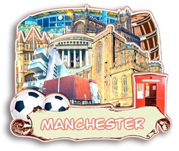 Quwsne Refrigerator Magnet Manchester UK Fridge Magnet City Travel Souvenirs Tourist Gifts 3D Classic Landmarks Handmade Crafts Home Decoration - 1300