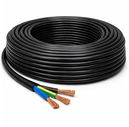 LampStation 3183P 3-Core Round Flexible Pond Cable - Black 0.75mm BASEC Approved Weather Resistant Electrical Wire for Outdoor Garden Lighting and Pumps - 300/500V - 6 Amp - 50 Metres
