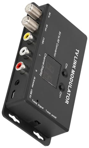 Srliya UHF TV LINK Modulator AV-zu-RF-Konverter mit IR-Extender und Kanalanzeige für Klare Audio-Video-Übertragung