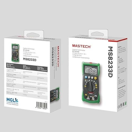 MASTECH MS8233A MS8233B MS8233C MS8233D MS8233E Multimètre numérique DMM Tension AC/DC Courant Ohmmètre avec température Testeur de diode continuité (MS8233D)
