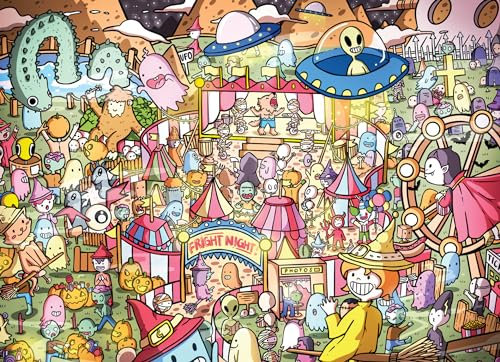 Monster's Gala A Halloween HauntFest - 1000 Teile Puzzle von Cross & Glory, blendfrei, lebendige Halloween-Festival-Szene für Erwachsene und Kinder ab 12 Jahren