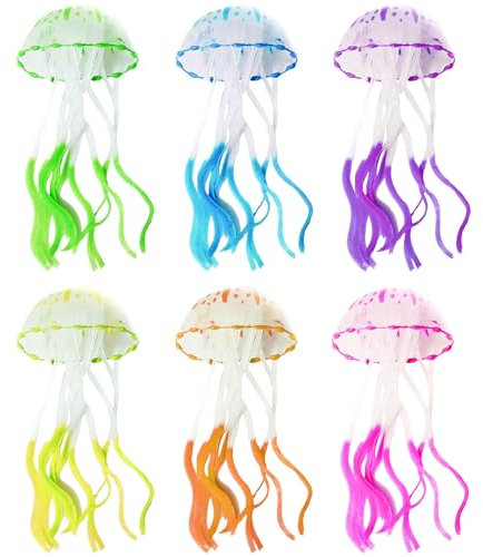 TYXHXTF 6Pcs Künstliche Quallen, Aquarium Dekoration, Leuchtende Quallen, Glühende Aqua Ornaments, Glühende Jellyfish Ornament Dekoration, Fisch Tank Glühende Ornament, für Aquarium Fisch Becken