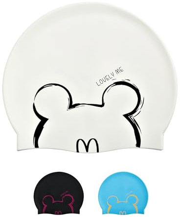 Gorro Natación Niños de 6 a 14 años - Gorro Piscina Silicona Niños Jóvenes y Adolescentes de 6 a 14 años (Blanco)